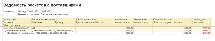 Ведомость расчетов с поставщиками в 1С:УТ 11.4, 1С:КА 2.4, 1С:ERP 2.4